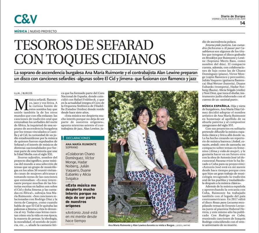 Ana maria Ruimonte and Alan Lewine - Newspaper extract